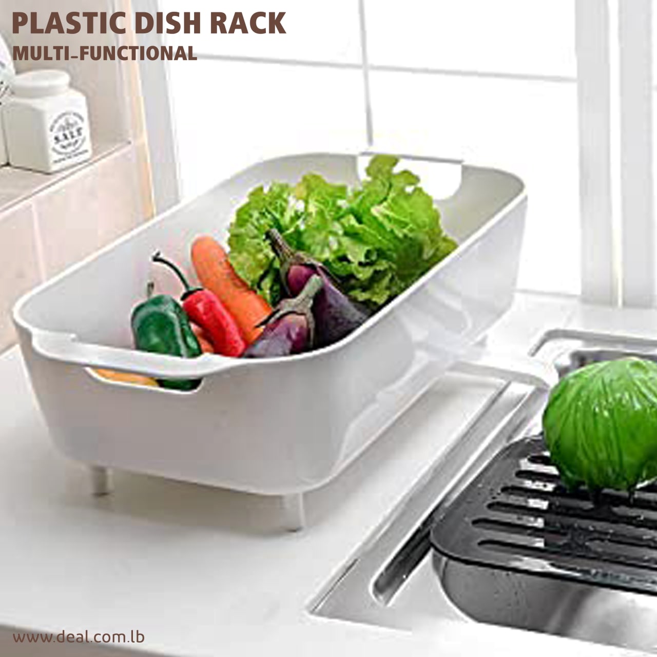 Multi-Functional+Plastic+Dish+Rack+%7C+Thoughtful+Arc+Guide+Design+%2C+Avoid+To+Splashing